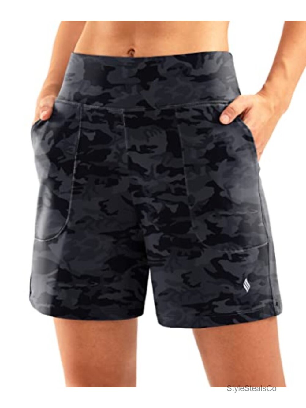 High Waisted Bermuda Shorts with 4 Pockets for Running Walking